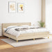 Pat box spring cu saltea, crem, 200x200 cm, textil - WALTI WALTI