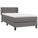 Pat box spring cu saltea, gri, 90x200 cm, piele ecologică - WALTI WALTI
