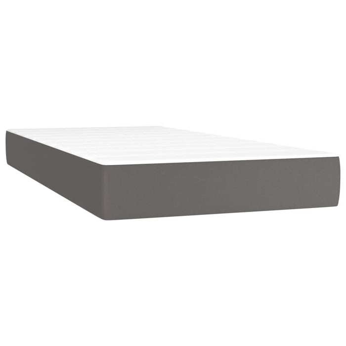 Pat box spring cu saltea, gri, 90x200 cm, piele ecologică - WALTI WALTI