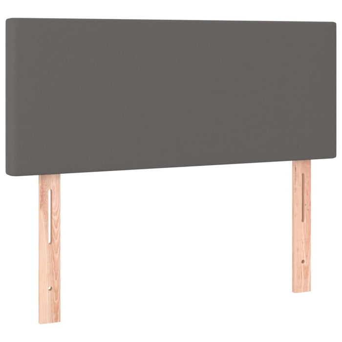 Pat box spring cu saltea, gri, 90x200 cm, piele ecologică - WALTI WALTI