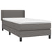 Pat box spring cu saltea, gri, 100x200 cm, piele ecologică - WALTI WALTI