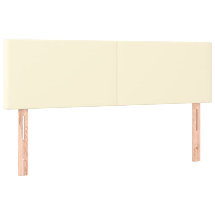 Pat box spring cu saltea, crem, 140x190 cm, piele ecologică - WALTI WALTI