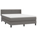 Pat box spring cu saltea, gri, 140x200 cm, piele ecologică - WALTI WALTI