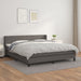 Pat box spring cu saltea, gri, 160x200 cm, piele ecologică - WALTI WALTI