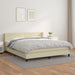 Pat box spring cu saltea, crem, 180x200 cm, piele ecologică - WALTI WALTI