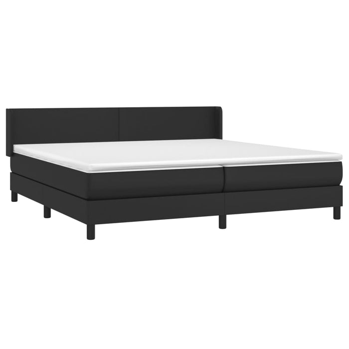 Pat box spring cu saltea, negru, 200x200 cm, piele ecologică - WALTI WALTI