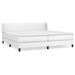 Pat box spring cu saltea, alb, 200x200 cm, piele ecologică - WALTI WALTI