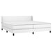 Pat box spring cu saltea, alb, 200x200 cm, piele ecologică - WALTI WALTI