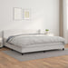 Pat box spring cu saltea, alb, 200x200 cm, piele ecologică - WALTI WALTI