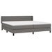 Pat box spring cu saltea, gri, 200x200 cm, piele ecologică - WALTI WALTI