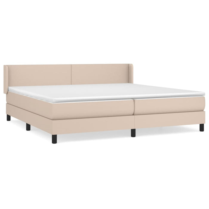 Pat continental cu saltea, cappuccino, 200x200 cm, piele eco WALTI