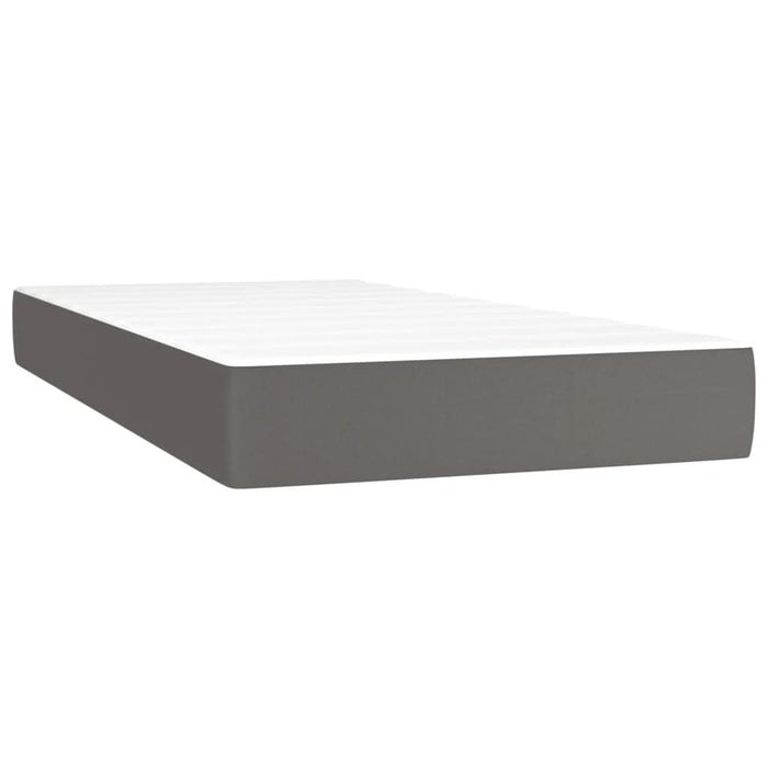 Pat box spring cu saltea, gri, 80x200 cm, piele ecologică - WALTI WALTI