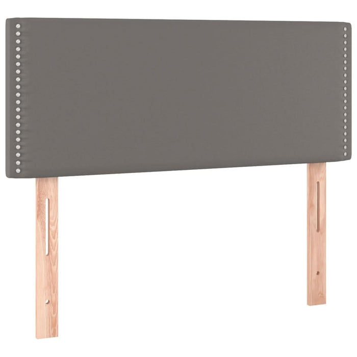 Pat box spring cu saltea, gri, 80x200 cm, piele ecologică - WALTI WALTI