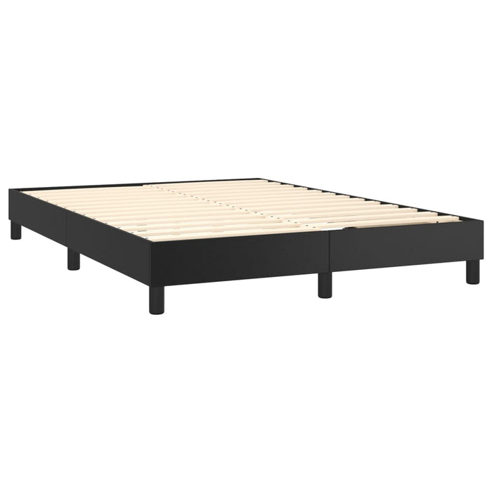 Pat box spring cu saltea, negru, 140x190 cm, piele ecologică - WALTI WALTI