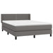 Pat box spring cu saltea, gri, 140x200 cm, piele ecologică - WALTI WALTI