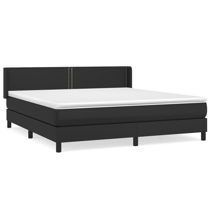 Pat box spring cu saltea, negru, 160x200 cm, piele ecologică - WALTI WALTI