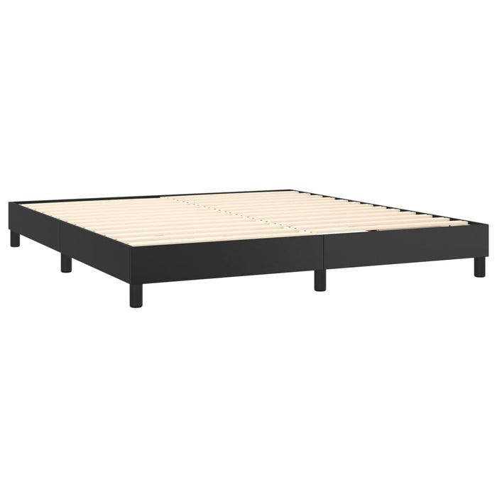 Pat box spring cu saltea, negru, 160x200 cm, piele ecologică - WALTI WALTI