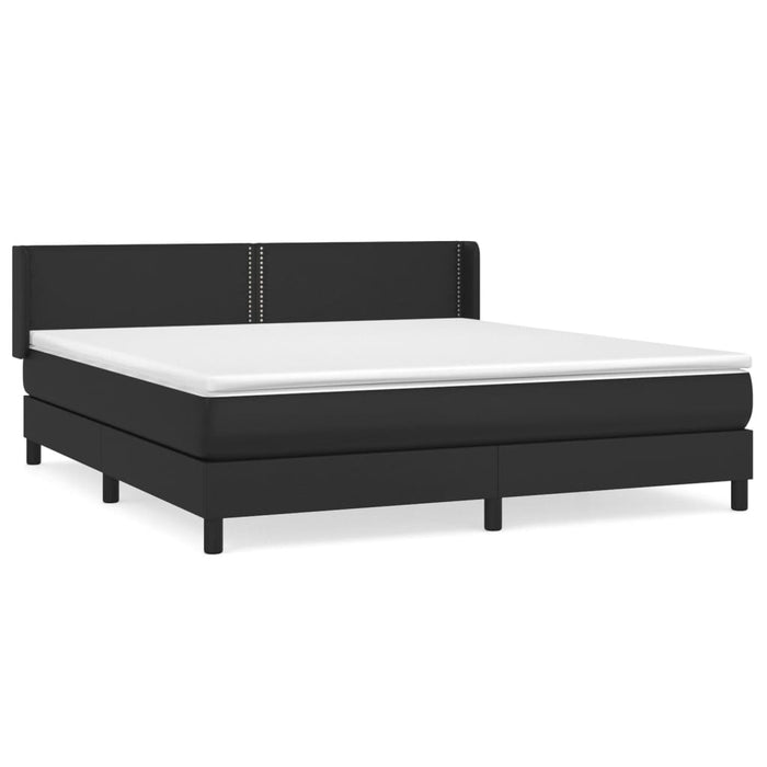 Pat box spring cu saltea, negru, 180x200 cm, piele ecologică - WALTI WALTI