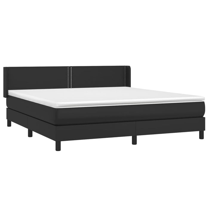 Pat box spring cu saltea, negru, 180x200 cm, piele ecologică - WALTI WALTI