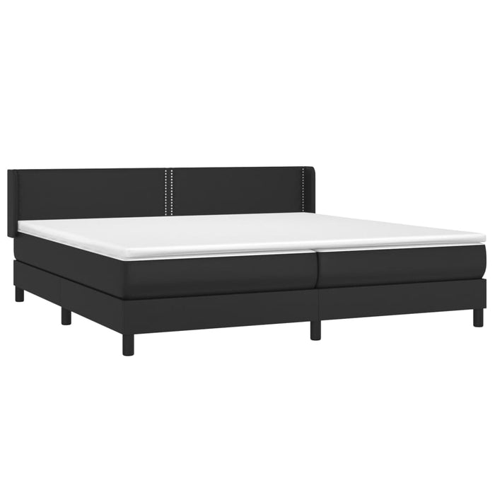 Pat box spring cu saltea, negru, 200x200 cm, piele ecologică - WALTI WALTI
