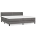 Pat box spring cu saltea, gri, 200x200 cm, piele ecologică - WALTI WALTI