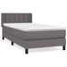 Pat box spring cu saltea, gri, 80x200 cm, piele ecologică - WALTI WALTI