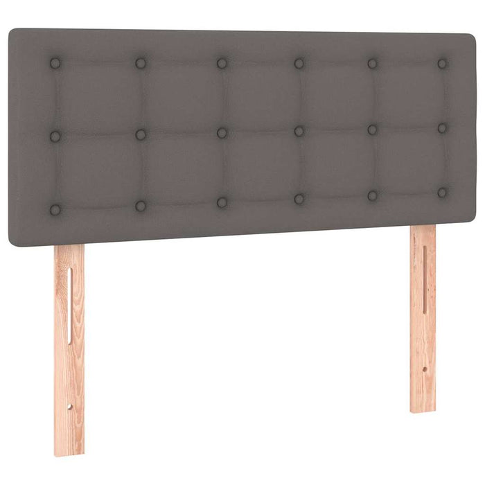 Pat box spring cu saltea, gri, 80x200 cm, piele ecologică - WALTI WALTI