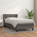Pat box spring cu saltea, gri, 90x190 cm, piele ecologică - WALTI WALTI