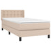 Pat box spring cu saltea, cappuccino, 90x190 cm piele ecologică - WALTI WALTI