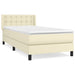 Pat box spring cu saltea, crem, 90x200 cm, piele ecologică - WALTI WALTI
