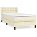 Pat box spring cu saltea, crem, 100x200 cm, piele ecologică - WALTI WALTI
