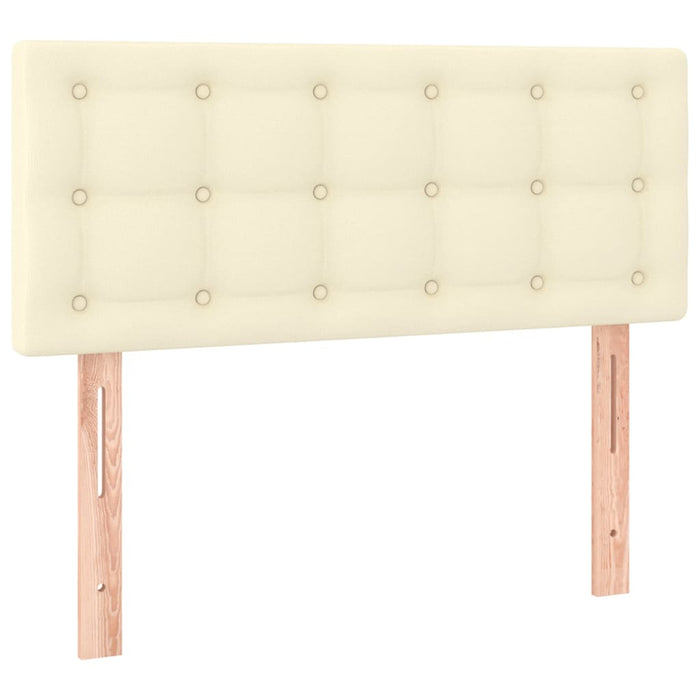 Pat box spring cu saltea, crem, 100x200 cm, piele ecologică - WALTI WALTI