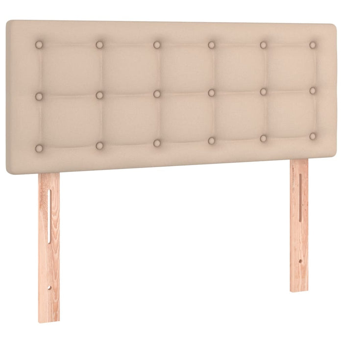 Pat box spring cu saltea, cappuccino, 100x200cm piele ecologică - WALTI WALTI
