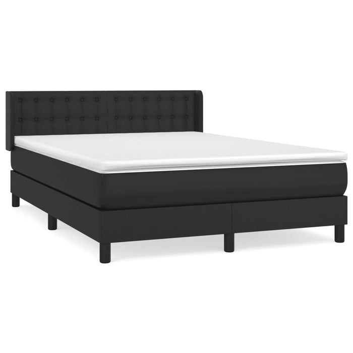 Pat box spring cu saltea, negru, 140x190 cm, piele ecologică - WALTI WALTI