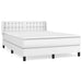 Pat box spring cu saltea, alb, 140x190 cm, piele ecologică - WALTI WALTI