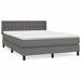 Pat box spring cu saltea, gri, 140x190 cm, piele ecologică - WALTI WALTI