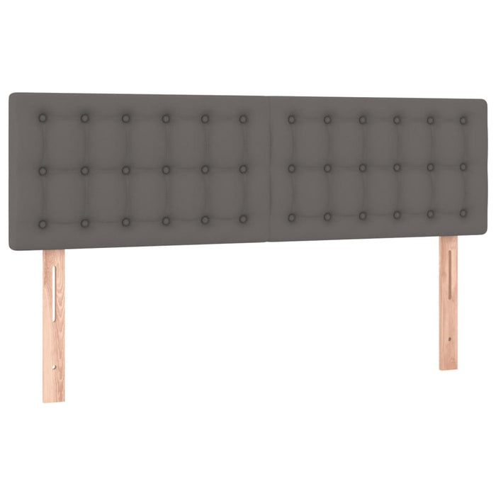 Pat box spring cu saltea, gri, 140x190 cm, piele ecologică - WALTI WALTI