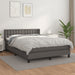 Pat box spring cu saltea, gri, 140x190 cm, piele ecologică - WALTI WALTI