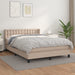 Pat box spring cu saltea, cappuccino, 140x190cm piele ecologică - WALTI WALTI