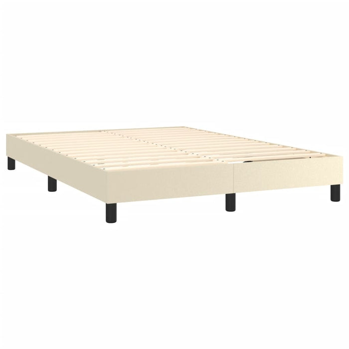 Pat box spring cu saltea, crem, 140x200 cm, piele ecologică - WALTI WALTI