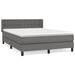 Pat box spring cu saltea, gri, 140x200 cm, piele ecologică - WALTI WALTI