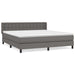 Pat box spring cu saltea, gri, 160x200 cm, piele ecologică - WALTI WALTI