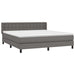 Pat box spring cu saltea, gri, 180x200 cm, piele ecologică - WALTI WALTI