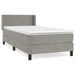 Pat continental cu saltea, gri deschis, 80x200 cm, catifea - WALTI WALTI