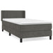 Pat box spring cu saltea, gri închis, 80x200 cm, catifea - WALTI WALTI