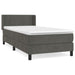 Pat box spring cu saltea, gri închis, 90x190 cm, catifea - WALTI WALTI
