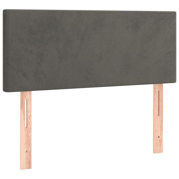 Pat box spring cu saltea, gri închis, 90x190 cm, catifea - WALTI WALTI