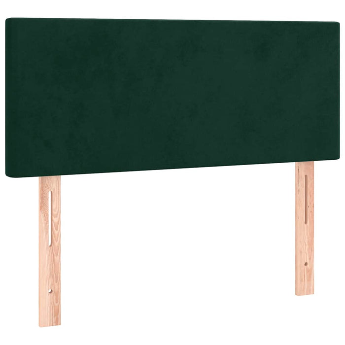 Pat box spring cu saltea, verde închis, 90x190 cm, catifea WALTI