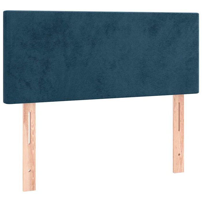 Pat box spring cu saltea, albastru închis, 90x190 cm, catifea - WALTI WALTI