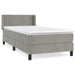 Pat box spring cu saltea, gri deschis, 90x200 cm, catifea - WALTI WALTI